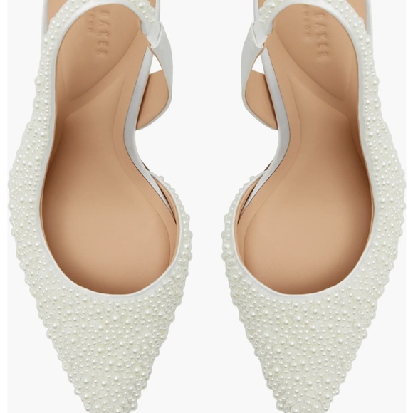 Ted Baker Ari Imitation Pearl Slingback Half D'Orsay Pointed Toe Pump Bridal - Picture 5 of 12